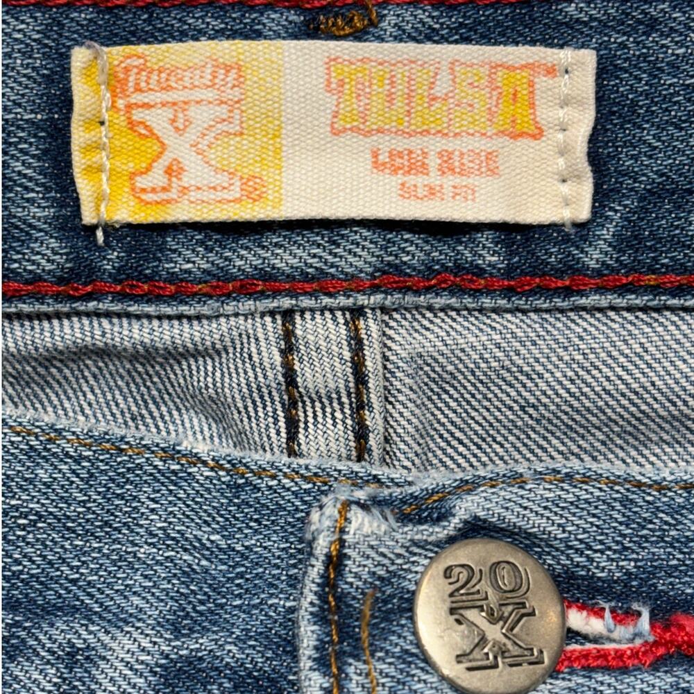 Wrangler Twenty X Tulsa Jeans Womens 5/6x32 Denim Slim-Fit Straight Y2k Cowgirl - Picture 3 of 11